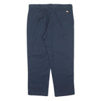 DICKIES Mens Polyester Blend Navy Regular Fit Straight Leg Trousers W40 L30