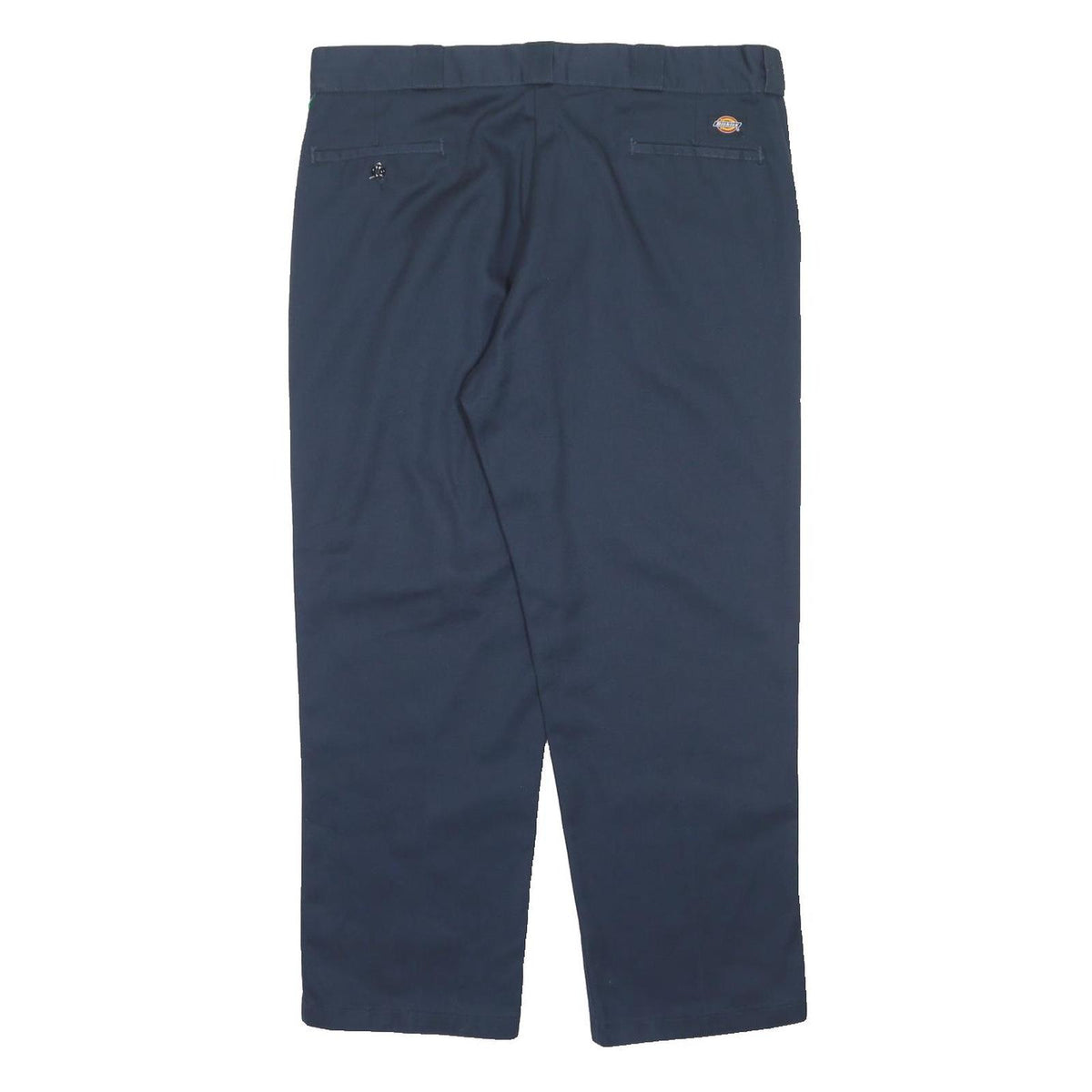 DICKIES Mens Polyester Blend Navy Regular Fit Straight Leg Trousers W40 L30
