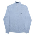 NAUTICA Mens Jumper Blue 1/4 Zip Tight Knit S