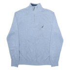NAUTICA Mens Jumper Blue 1/4 Zip Tight Knit S