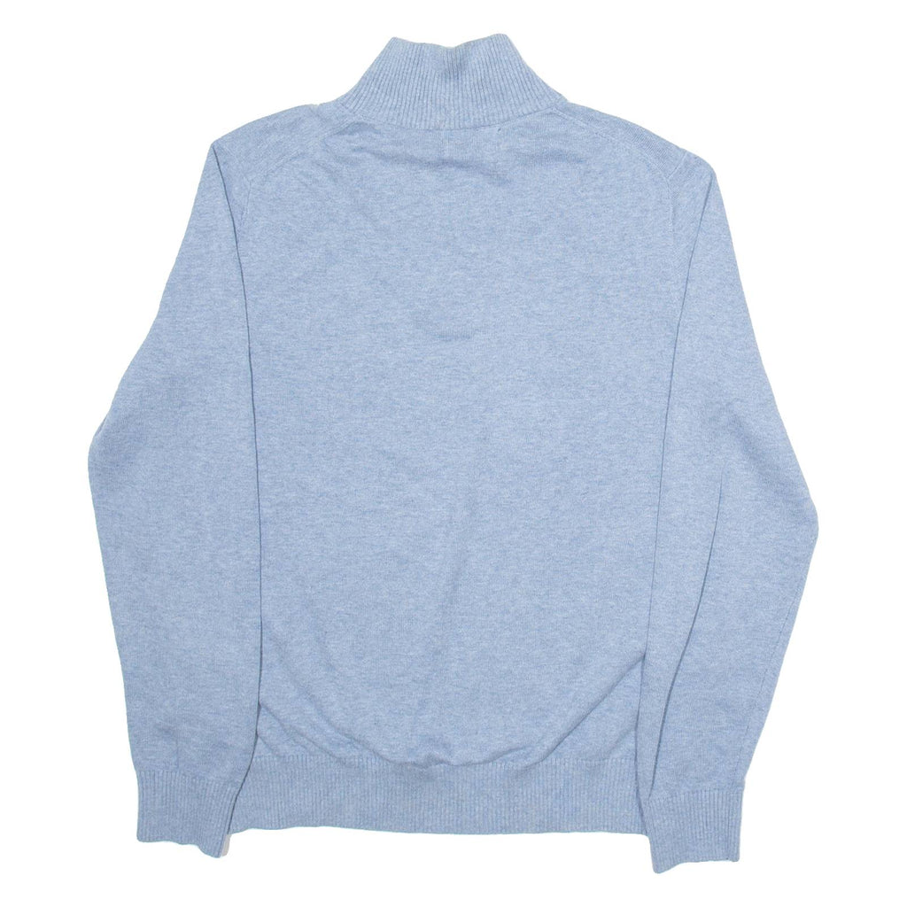 NAUTICA Mens Jumper Blue 1/4 Zip Tight Knit S