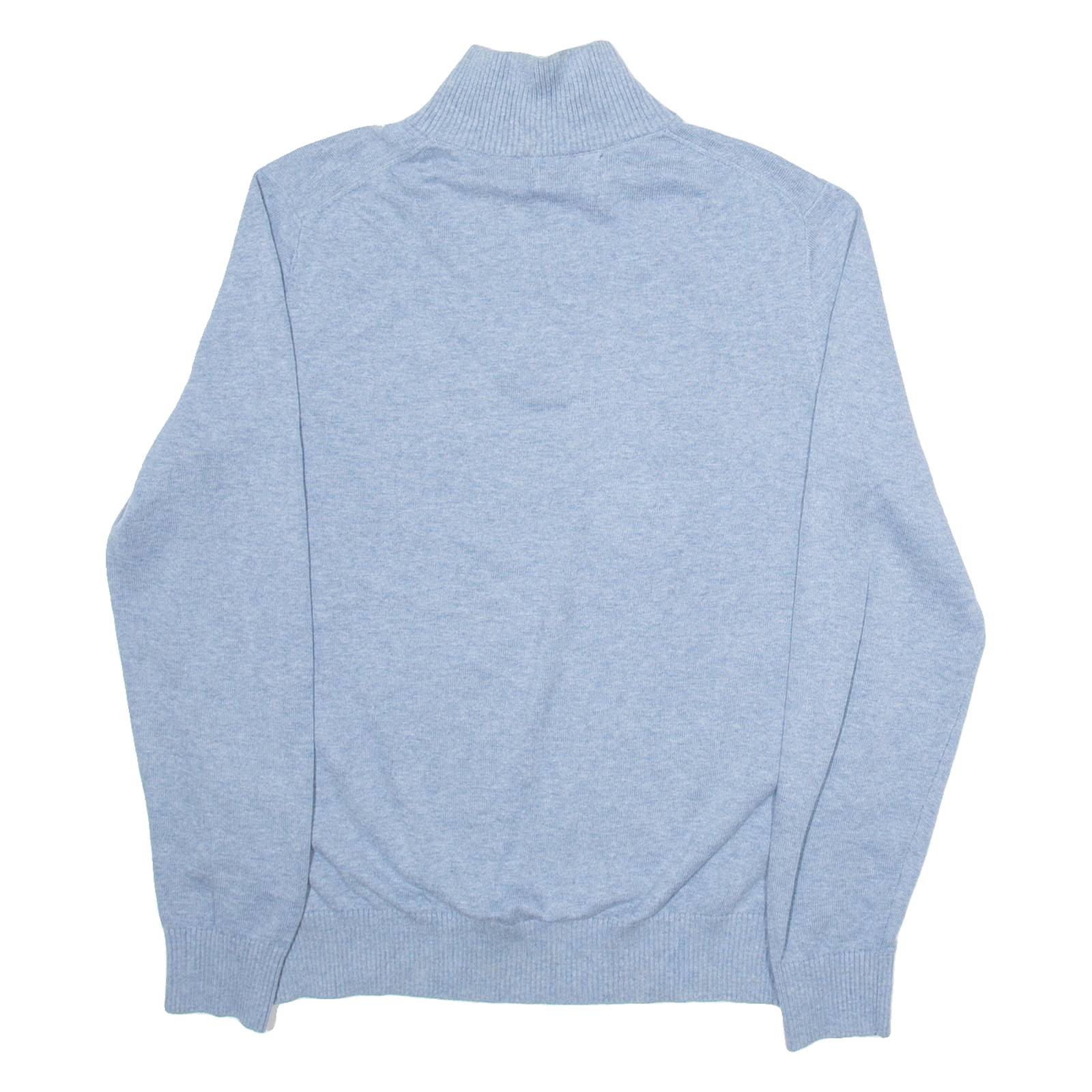 NAUTICA Mens Jumper Blue 1/4 Zip Tight Knit S