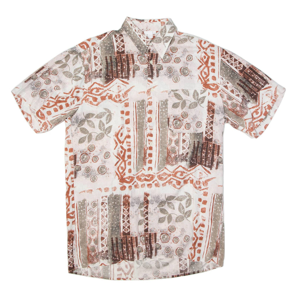 SAN MARCO Mens Shirt Pink Viscose Crazy Pattern L