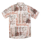 SAN MARCO Mens Shirt Pink Viscose Crazy Pattern L
