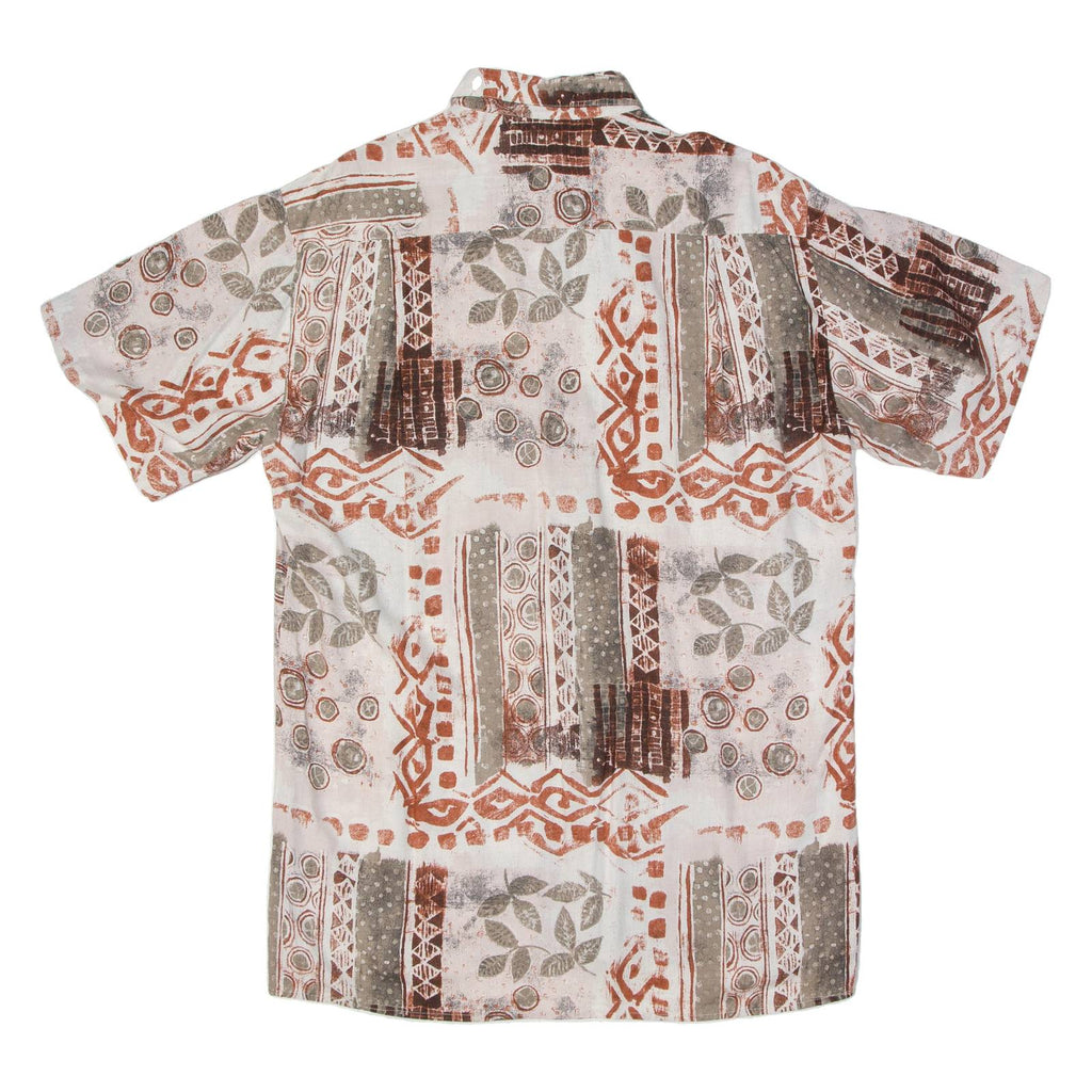 SAN MARCO Mens Shirt Pink Viscose Crazy Pattern L
