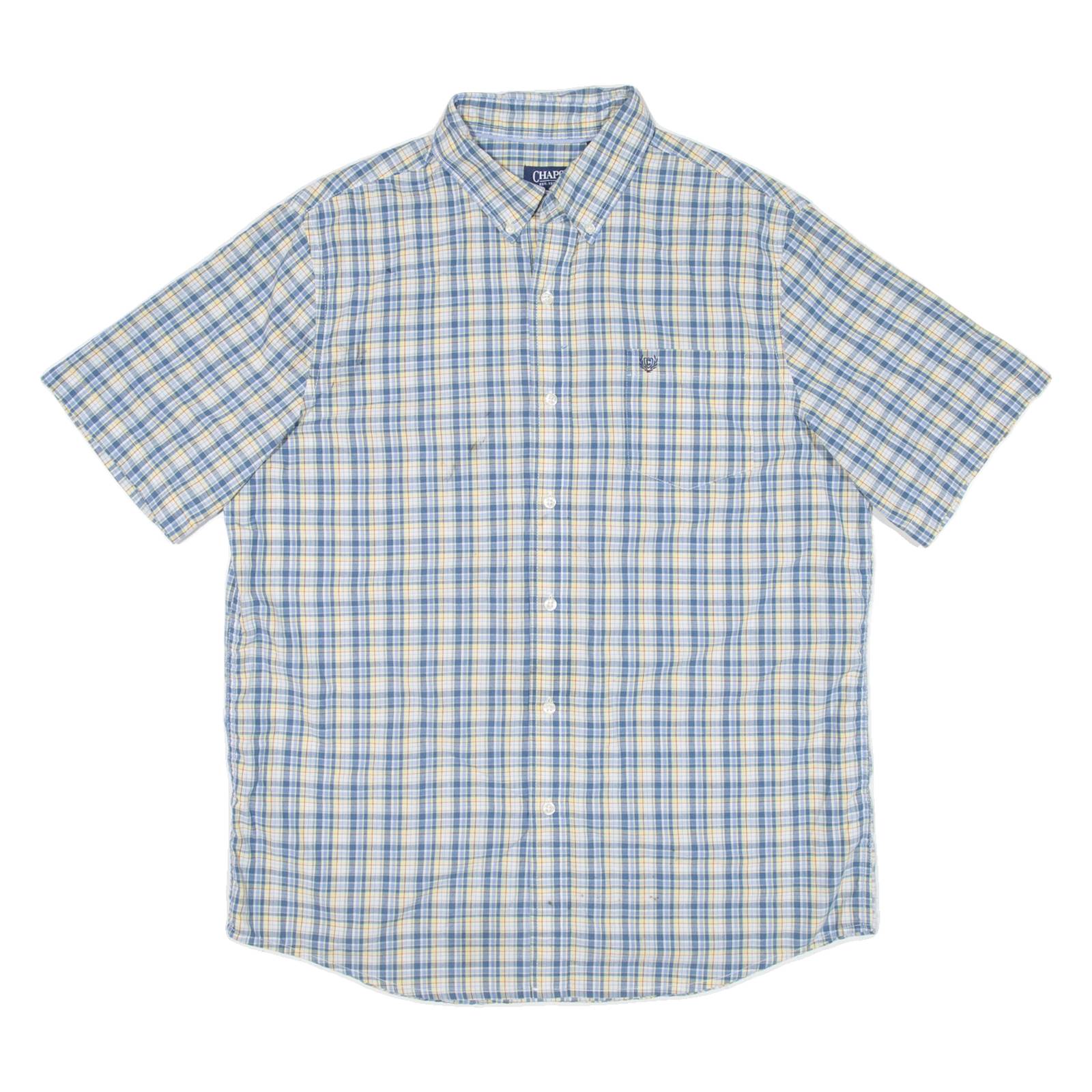 CHAPS Mens Shirt Blue Check L