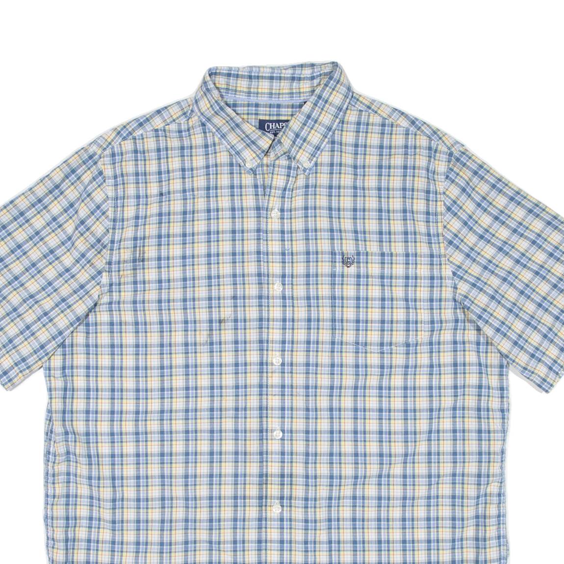 CHAPS Mens Shirt Blue Check L