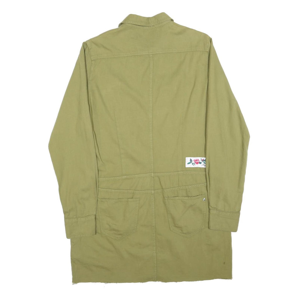 REPLAY Womens Green Shirt Dress Cotton Long Sleeve XL Casual Button Detail