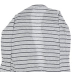GREYSTONE Womens Grey Black Stripe Open Front Long Sleeve Top L Cotton Blend