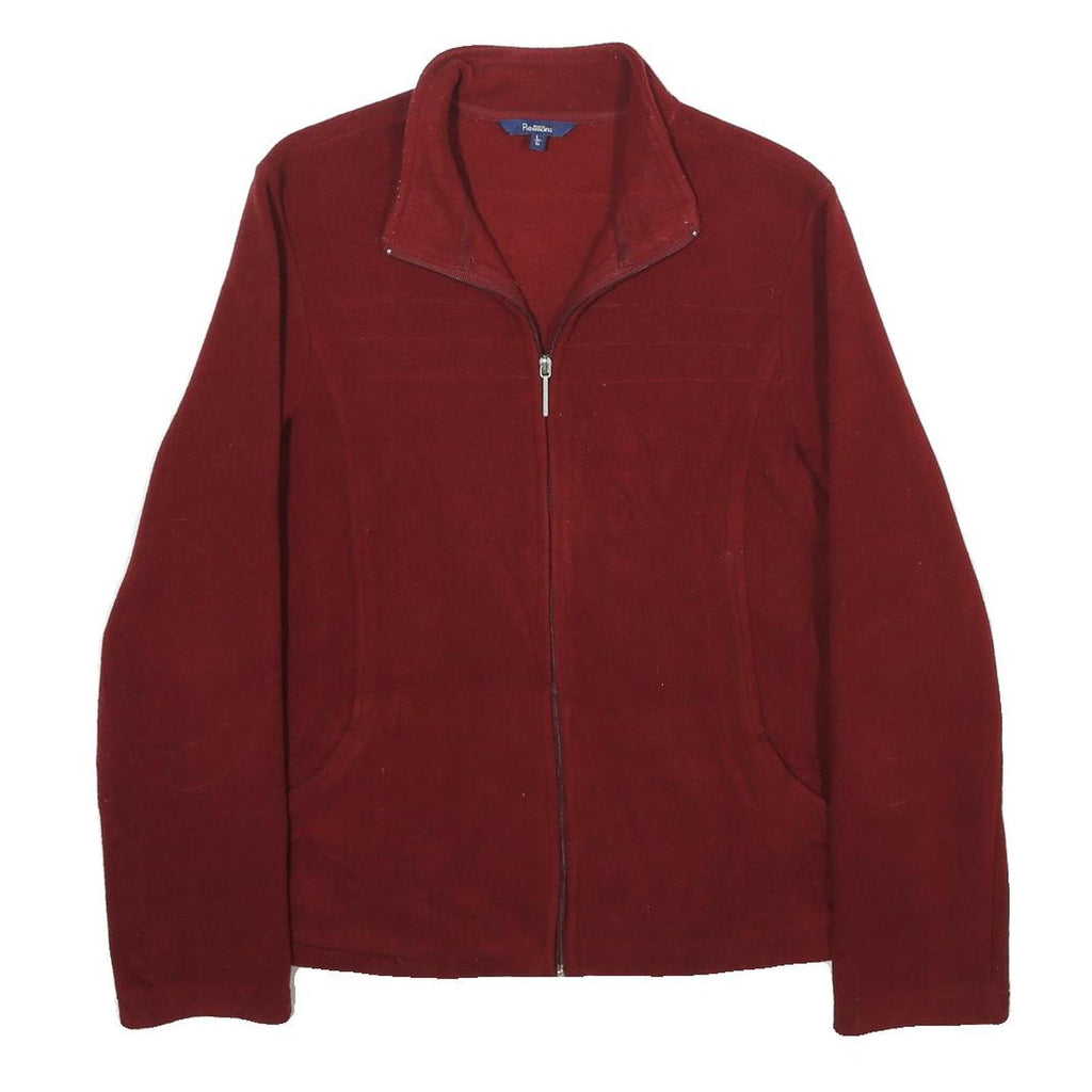 REITMANS Womens Red Zip Jacket L Polyester Casual Plain Lightweight