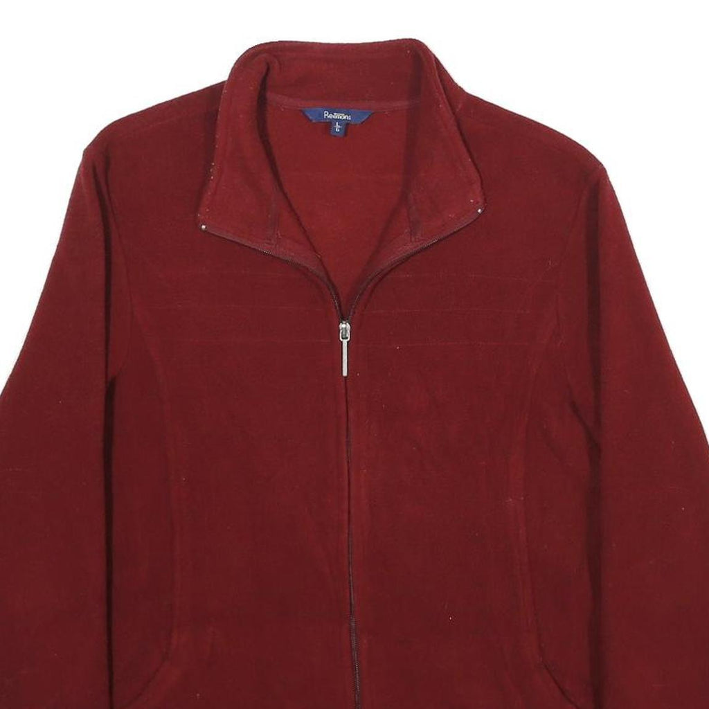 REITMANS Womens Red Zip Jacket L Polyester Casual Plain Lightweight