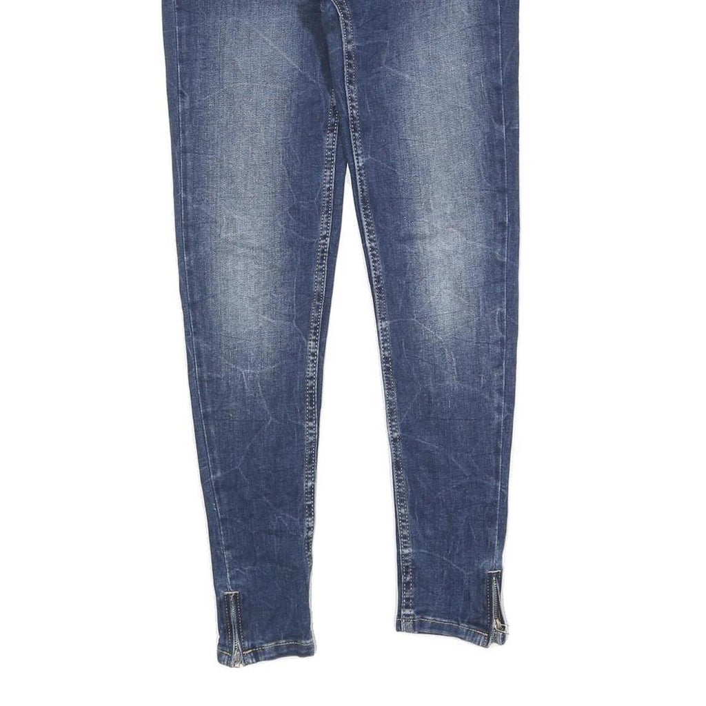 LEVI'S Womens Slim Blue Denim Light W22 L27 Zip Jeans Stud Detail Skinny Fit