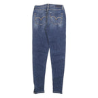 LEVI'S Womens Slim Blue Denim Light W22 L27 Zip Jeans Stud Detail Skinny Fit