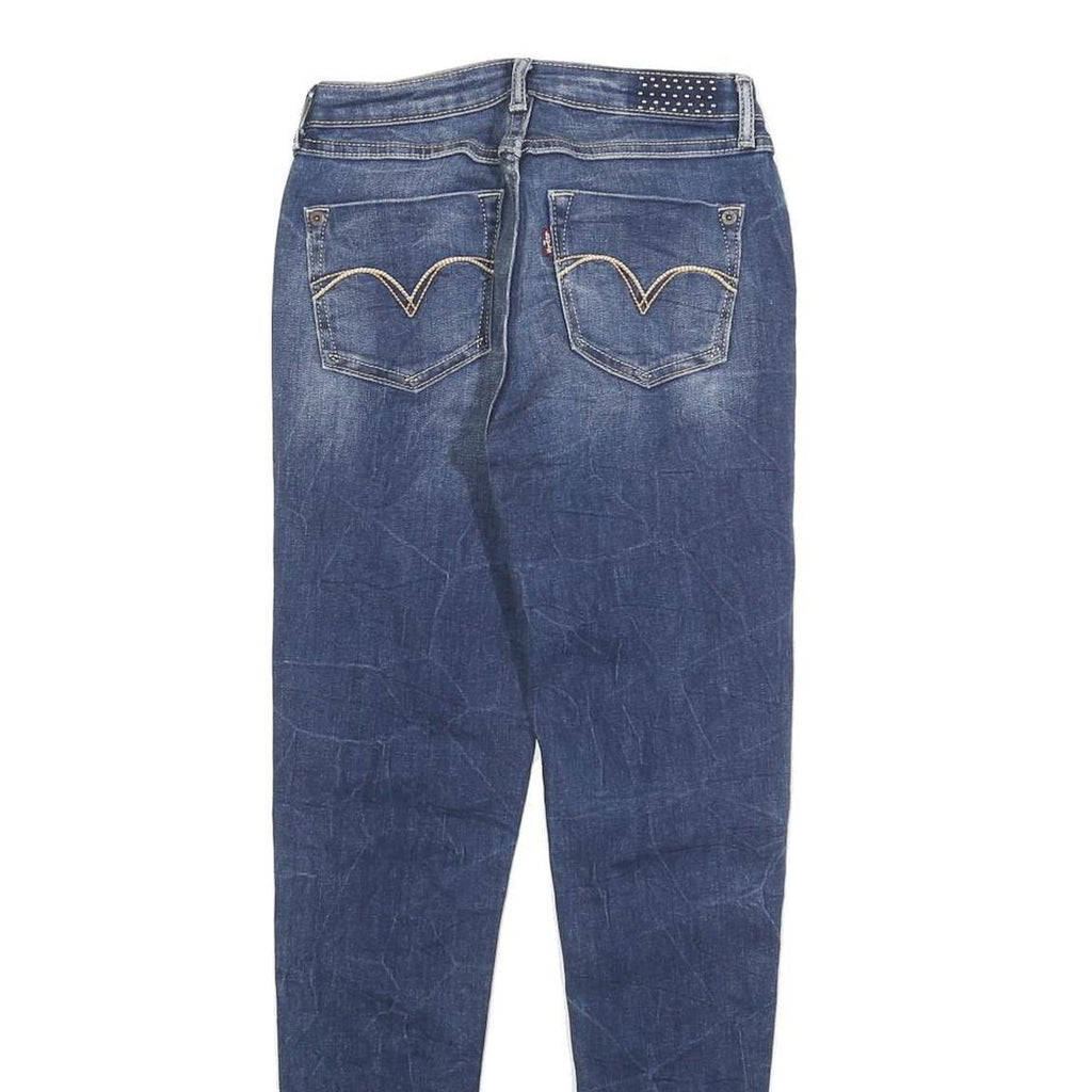 LEVI'S Womens Slim Blue Denim Light W22 L27 Zip Jeans Stud Detail Skinny Fit