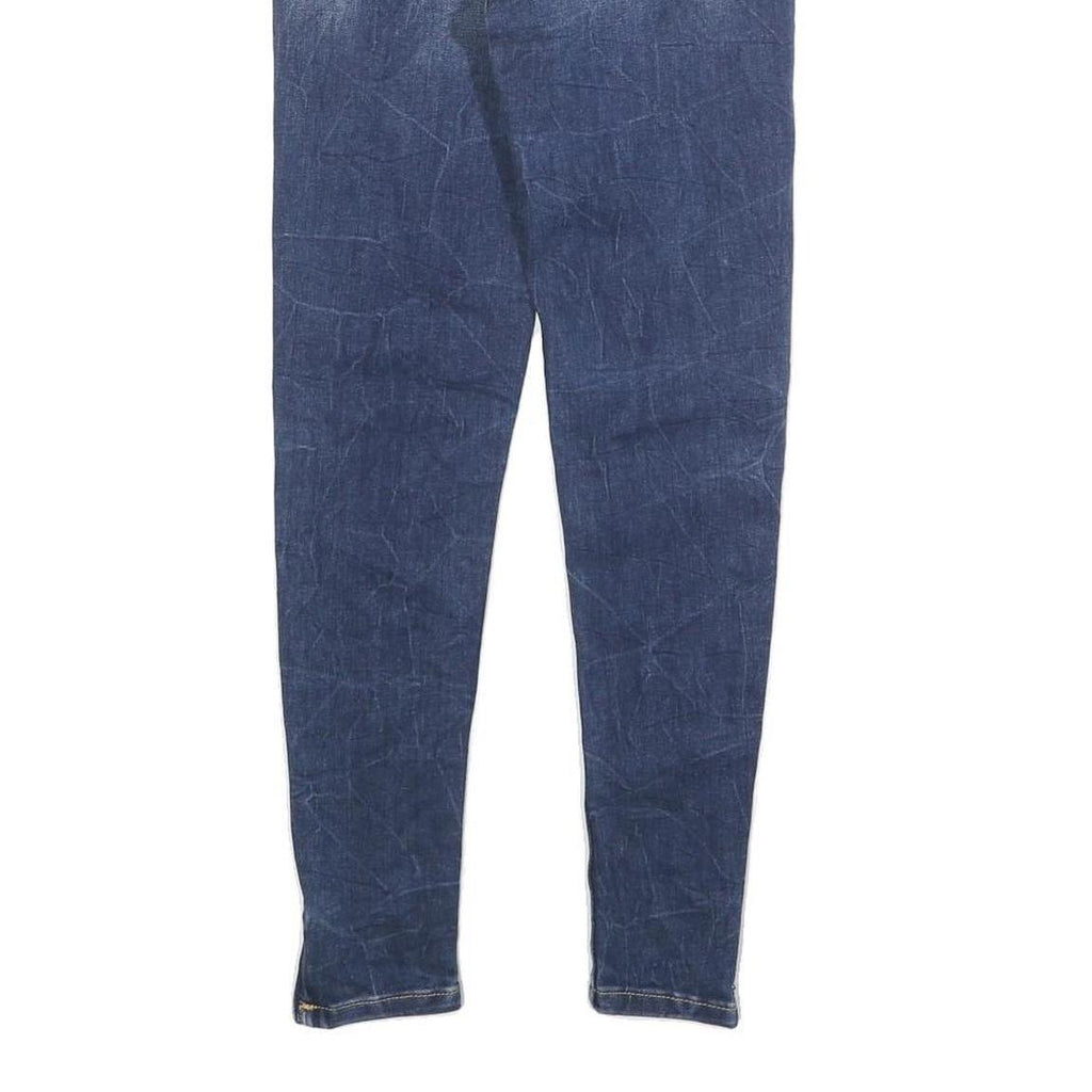 LEVI'S Womens Slim Blue Denim Light W22 L27 Zip Jeans Stud Detail Skinny Fit