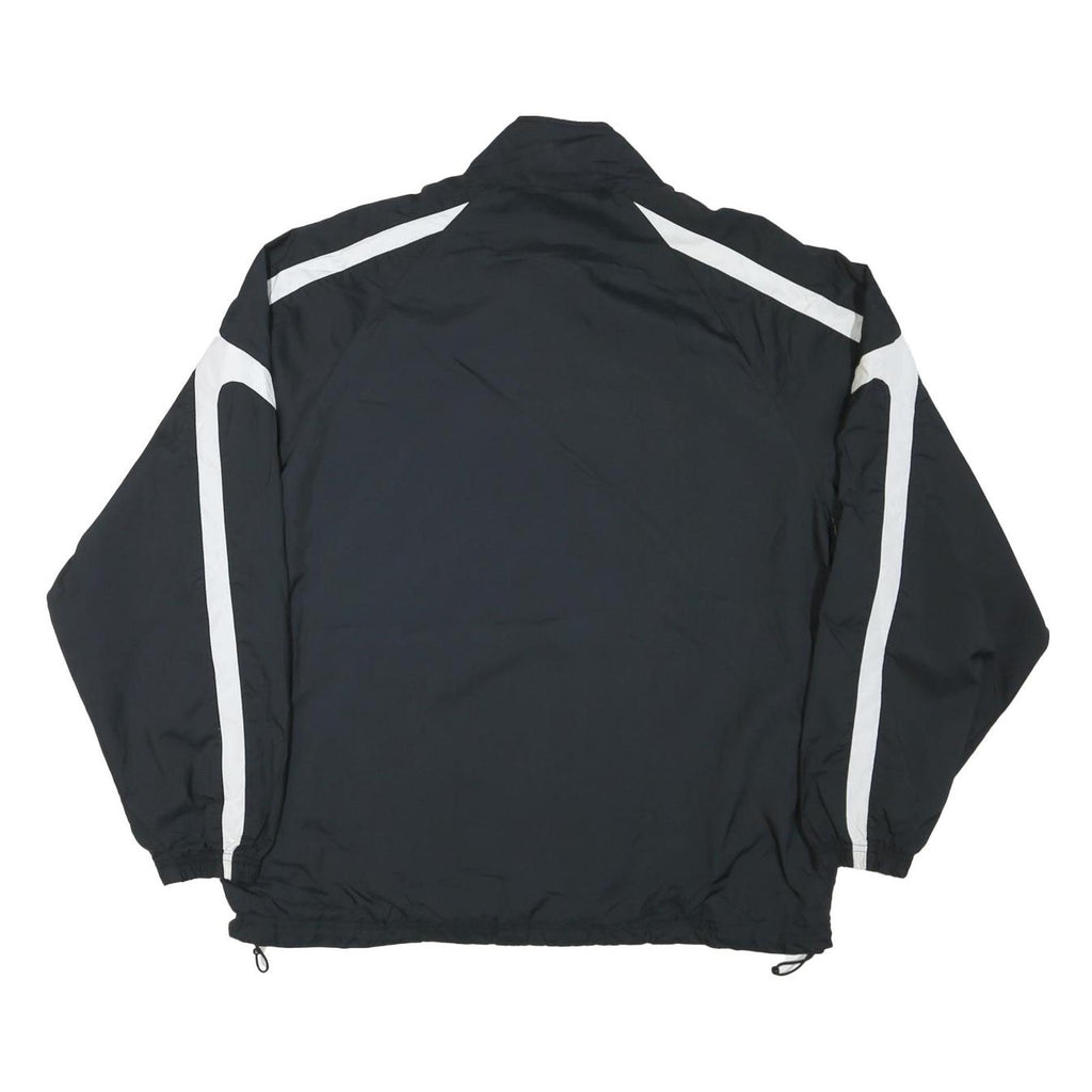 REEBOK Mens Black & White Enterprise Track Jacket M Nylon Zip Sportswear