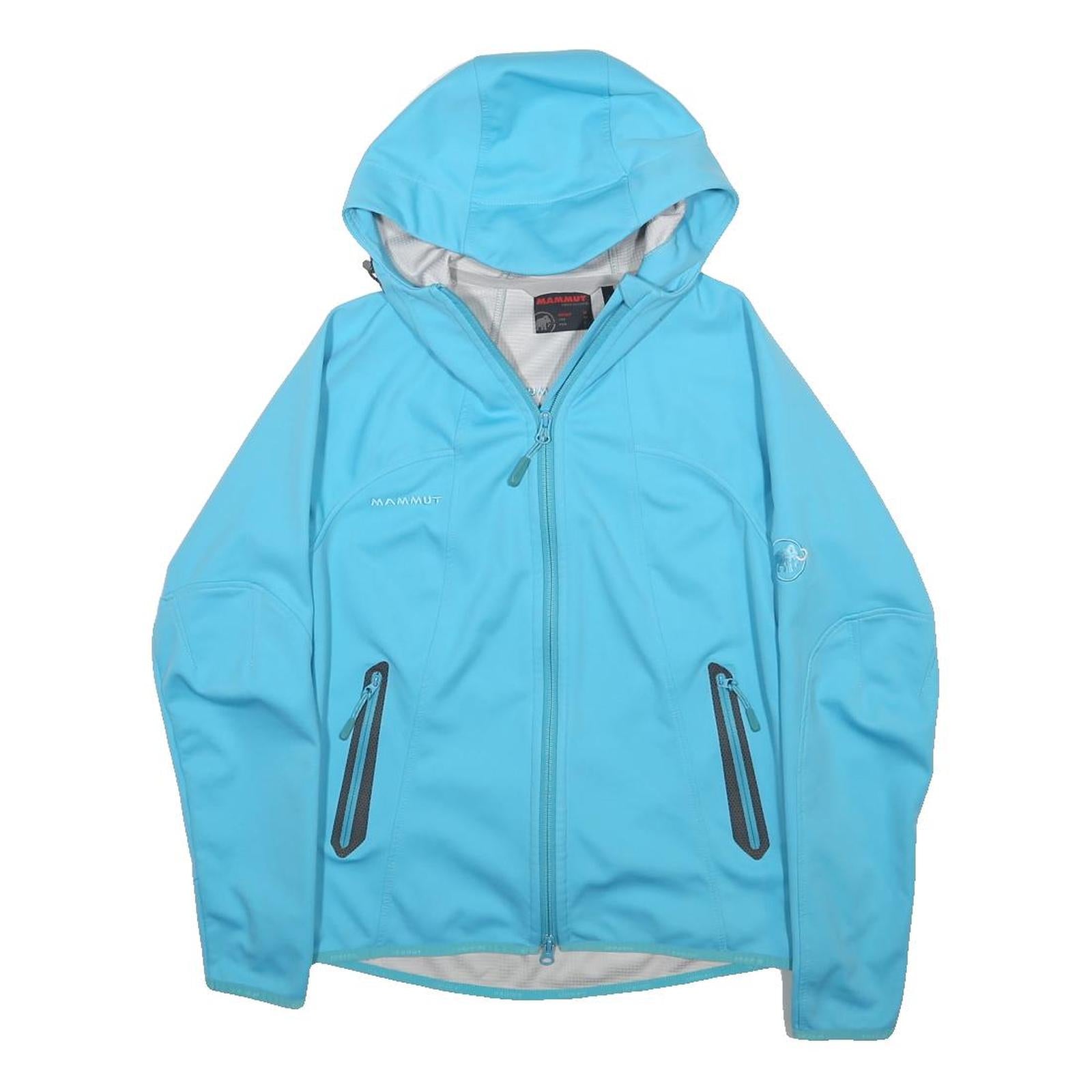 MAMMUT Womens Blue Softshell Jacket M Polyester Hooded Zip Outdoor