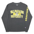 CHAMPION Mens Grey & Yellow Valparaiso University Graphic T-Shirt M Long Sleeve