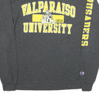 CHAMPION Mens Grey & Yellow Valparaiso University Graphic T-Shirt M Long Sleeve