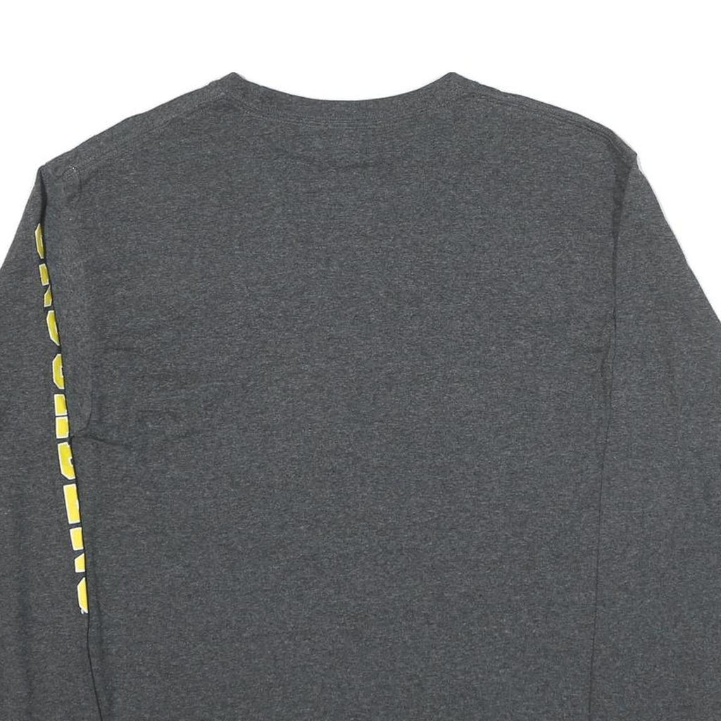 CHAMPION Mens Grey & Yellow Valparaiso University Graphic T-Shirt M Long Sleeve