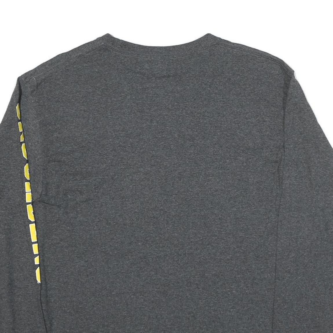 CHAMPION Mens Grey & Yellow Valparaiso University Graphic T-Shirt M Long Sleeve