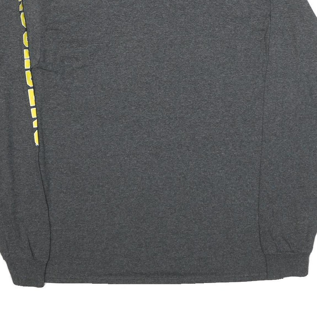 CHAMPION Mens Grey & Yellow Valparaiso University Graphic T-Shirt M Long Sleeve