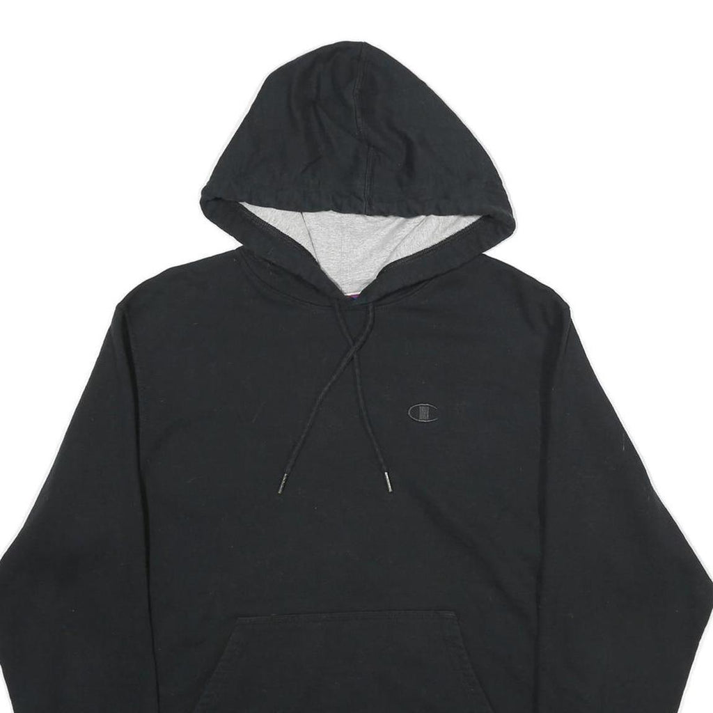CHAMPION Mens Black Hoodie S Pullover Cotton Blend Casual Sweatshirt