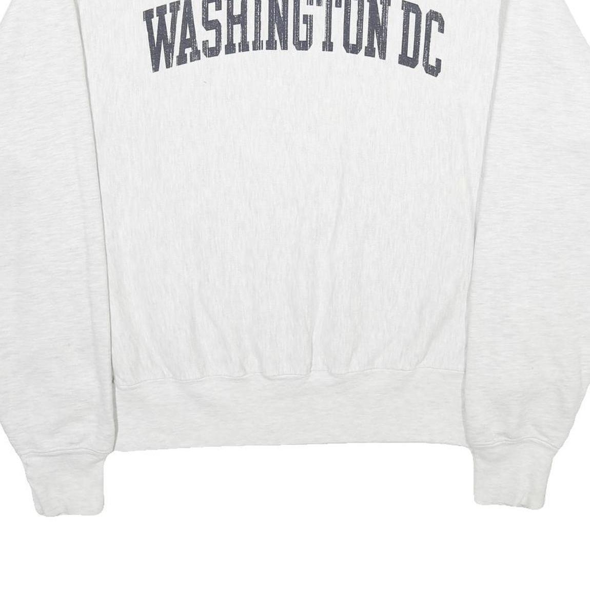 CHAMPION REVERSE WEAVE Mens White Washington DC Crew Neck L Cotton Blend