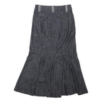 PER UNA Womens Black & Grey Flare Knee Length Cotton Blend Skirt UK 8 Stud