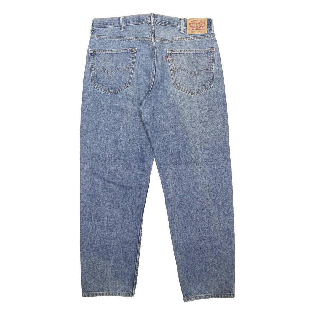 LEVI'S 550 Straight Mens Jeans Blue Cotton Blend Regular Fit Button W40 L30