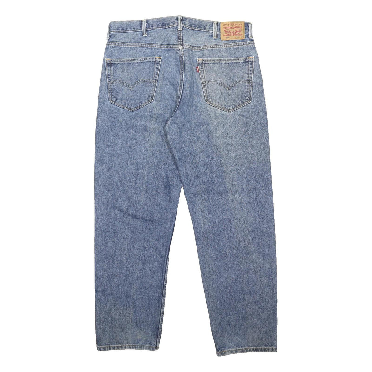 LEVI'S 550 Straight Mens Jeans Blue Cotton Blend Regular Fit Button W40 L30