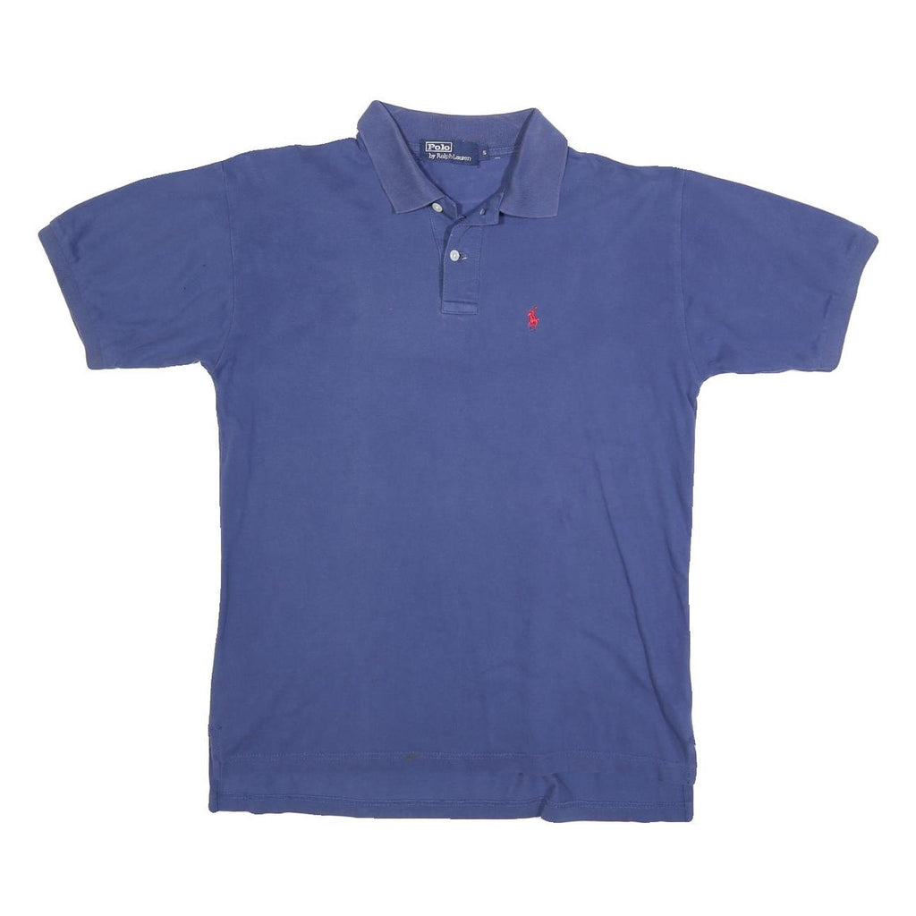POLO RALPH LAUREN Mens Blue Short Sleeve Plain S Cotton Blend Polo Shirt
