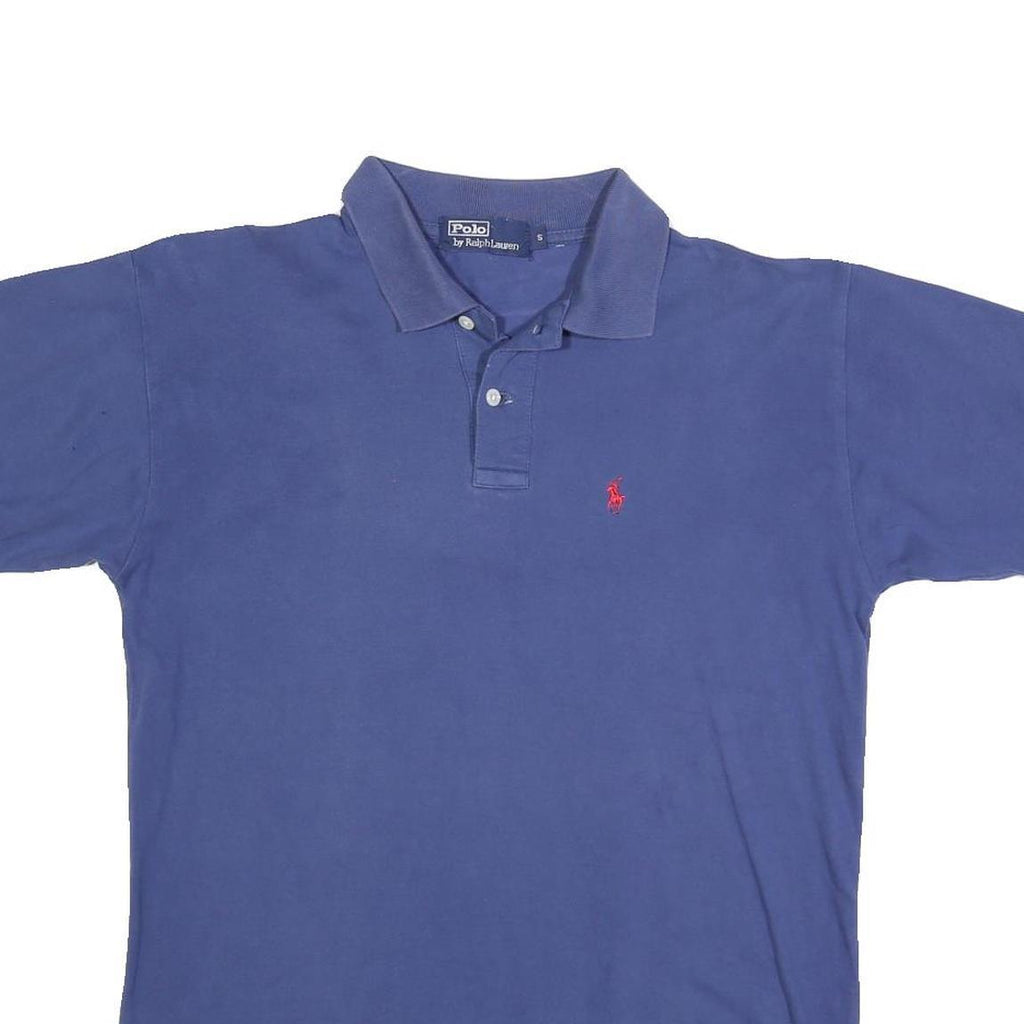POLO RALPH LAUREN Mens Blue Short Sleeve Plain S Cotton Blend Polo Shirt