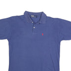 POLO RALPH LAUREN Mens Blue Short Sleeve Plain S Cotton Blend Polo Shirt
