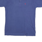 POLO RALPH LAUREN Mens Blue Short Sleeve Plain S Cotton Blend Polo Shirt