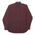TOMMY HILFIGER Mens Red & Black Checked Shirt L Cotton Blend Long Sleeve Casual