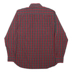 TOMMY HILFIGER Mens Red & Black Checked Shirt L Cotton Blend Long Sleeve Casual