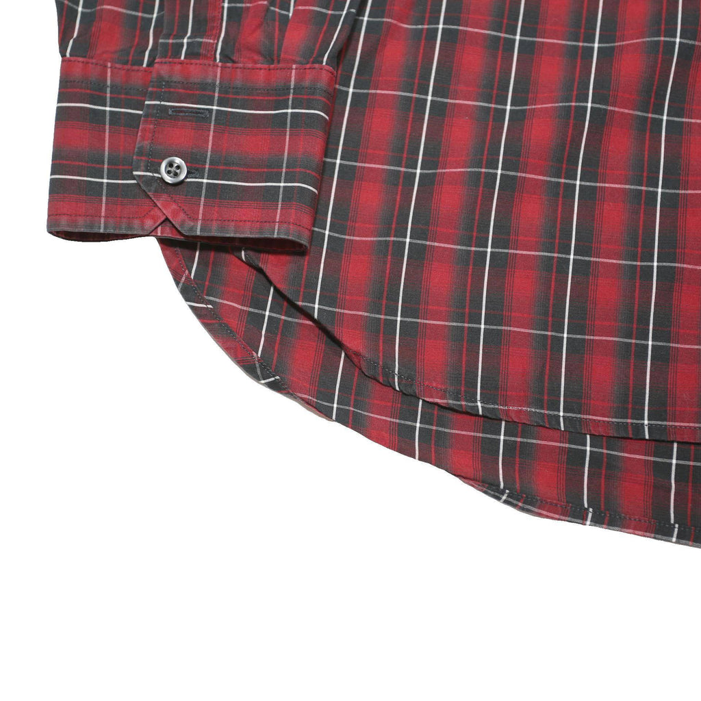 TOMMY HILFIGER Mens Red & Black Checked Shirt L Cotton Blend Long Sleeve Casual