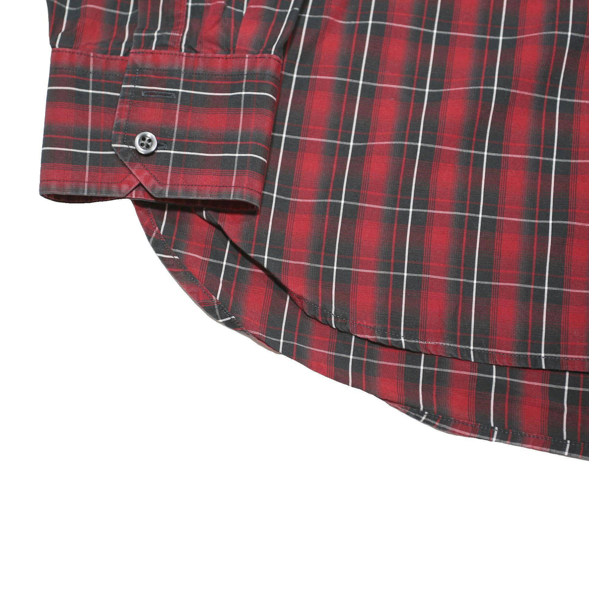 TOMMY HILFIGER Mens Red & Black Checked Shirt L Cotton Blend Long Sleeve Casual