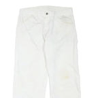 DICKIES Mens Regular Fit White Cotton Blend Trousers W34 L27 Workwear Casual