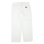 DICKIES Mens Regular Fit White Cotton Blend Trousers W34 L27 Workwear Casual