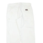 DICKIES Mens Regular Fit White Cotton Blend Trousers W34 L27 Workwear Casual