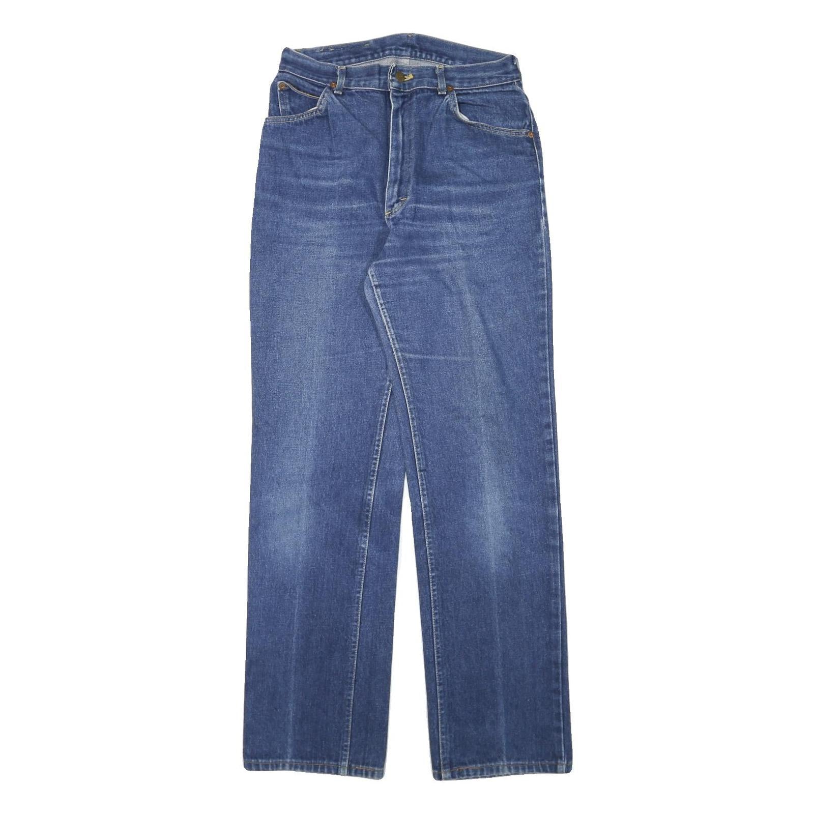 LEE Womens Blue Regular Fit Straight Leg Denim Jeans W27 L31 Classic Zip Cotton
