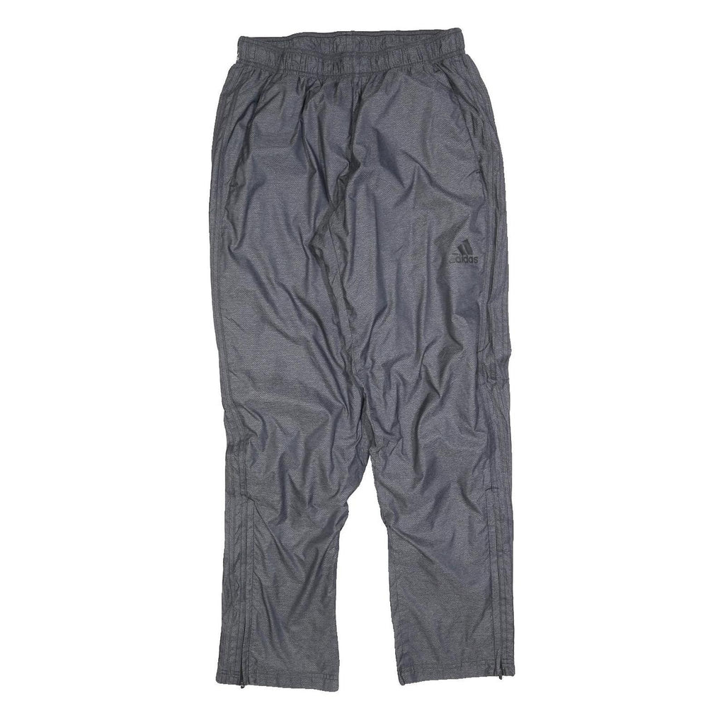 ADIDAS Mens Joggers Grey Black Regular Fit Straight M W30 L30 Polyester Blend