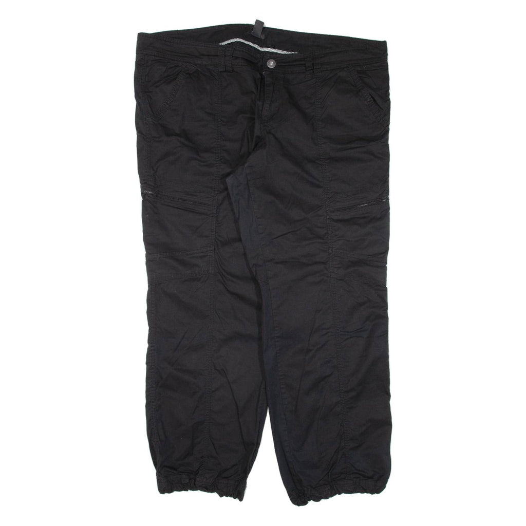 H&M Womens Trousers Black Loose Tapered W44 L30