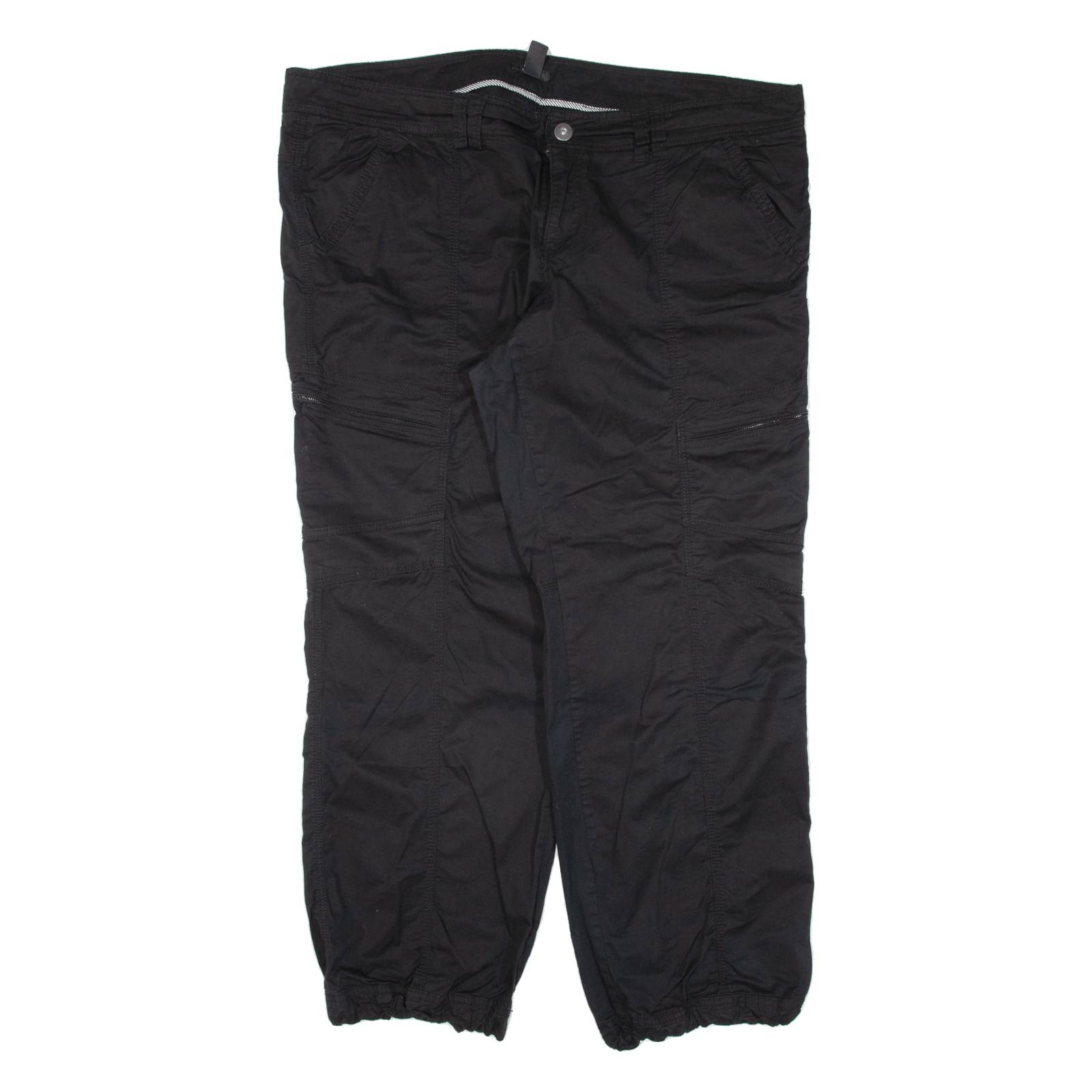 H&M Womens Trousers Black Loose Tapered W44 L30