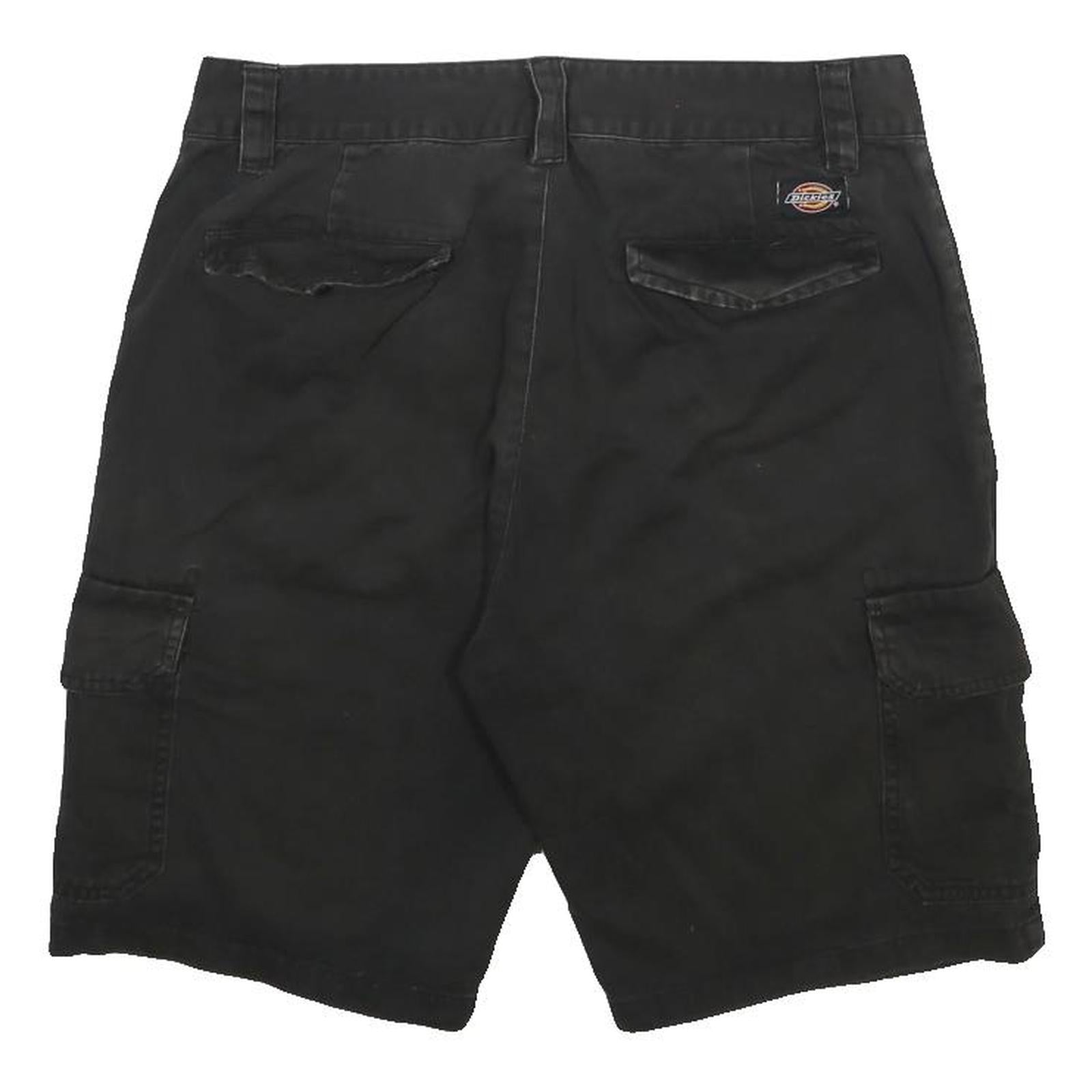DICKIES Mens Black Cotton Cargo Shorts M W32 Workwear Utility Pocketed