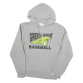 RUSSELL ATHLETIC Mens Grey Green Wave Baseball Pullover Hoodie XL Cotton Blend