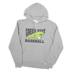 RUSSELL ATHLETIC Mens Grey Green Wave Baseball Pullover Hoodie XL Cotton Blend