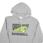 RUSSELL ATHLETIC Mens Grey Green Wave Baseball Pullover Hoodie XL Cotton Blend